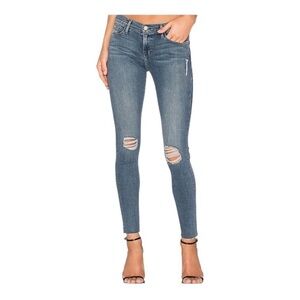 FRAME Denim Le Skinny de Jeanne Distressed Jeans Echo Park Size 25 Ripped Blue